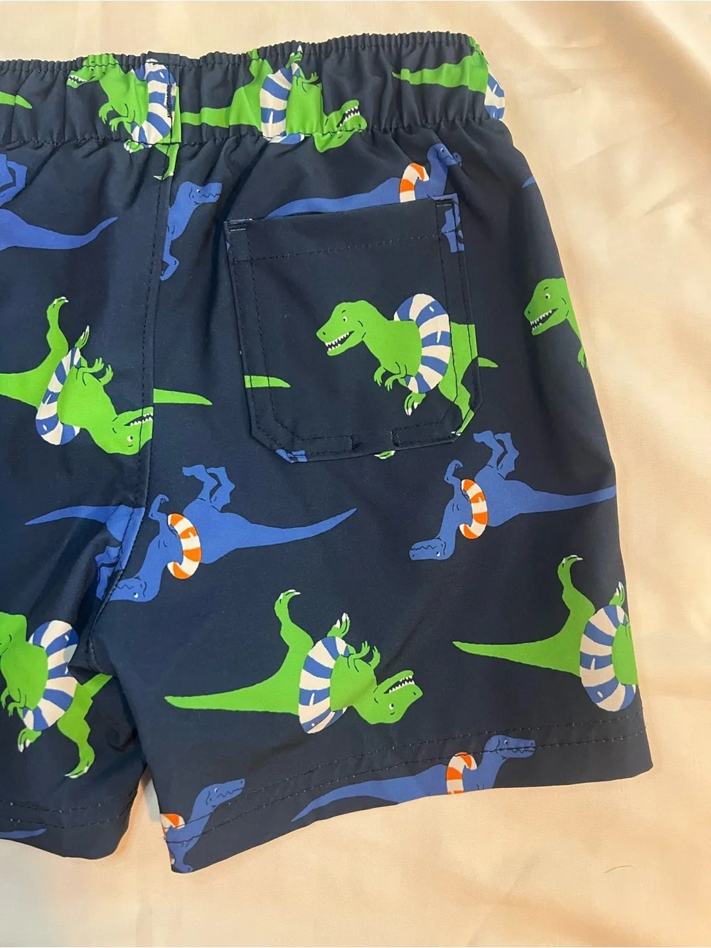 Old Navy Navy Swim Shorts with Green & Blue Dinosaur Print Size 2T